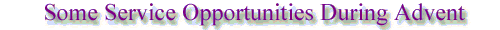 Service During Advent