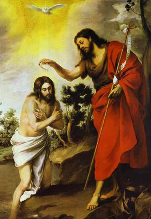 Bartolomé Esteban Murillo. The Baptism of Christ. c. 1655. Oil on canvas. Gemaldegalerie, Berlin, Germany.