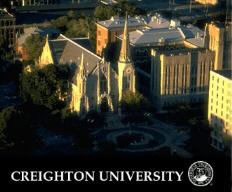 St. John's, the Administration Building and Swanson Hall, with Jesuit Gardens in the rear.